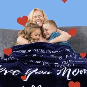 LOVE You Mom Premium Soft Fleece Blanket Size 50x60